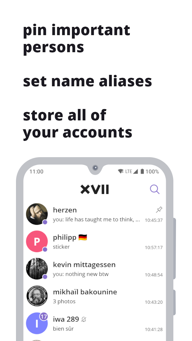 xvii messenger for vk conversation screen
