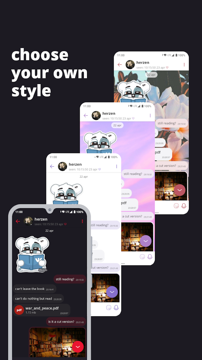 xvii messenger for vk chat list screen